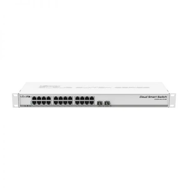 میکروتیک Cloud Smart Switch مدل CSS326-24G-2S-plus-RM، دارای 24 پورت گیگابیتی، 2 پورت SFP+، قابل نصب در رک 1U