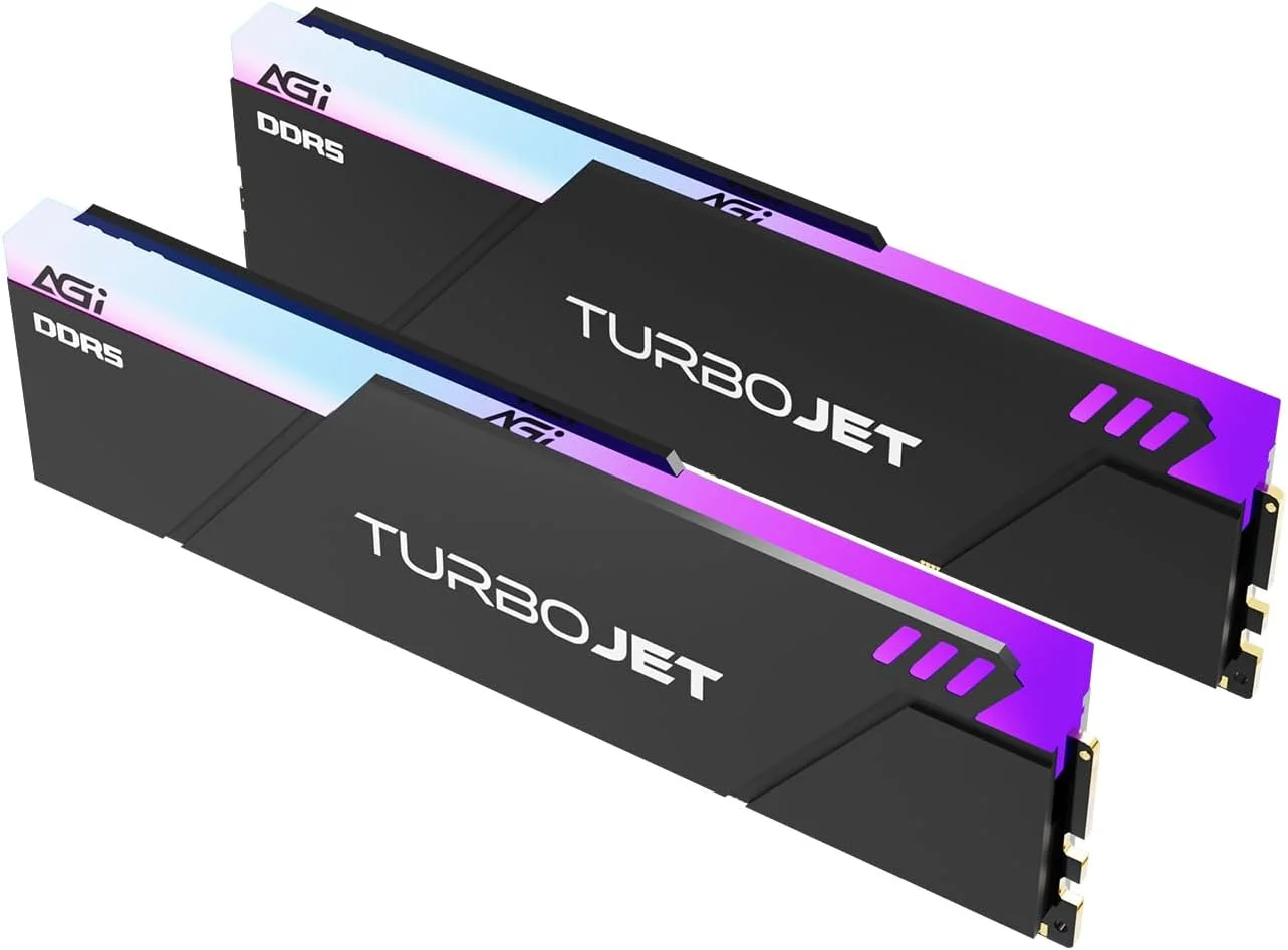 رم ای‌جی‌آی UD858 TURBOJET RGB DDR5 با ظرفیت 32 گیگابایت (2x16GB) با فرکانس 6000 مگاهرتز CL30، 288-Pin UDIMM، سازگار با AMD Expo و Intel XMP