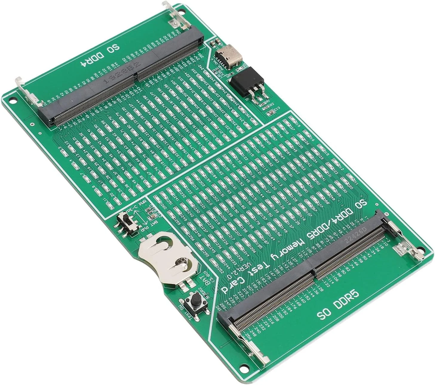 تستر حافظه DDR4 DDR5 2 در 1، کارت تست اسلات حافظه کارآمد برای تکنسین های لپ تاپ و علاقه مندان