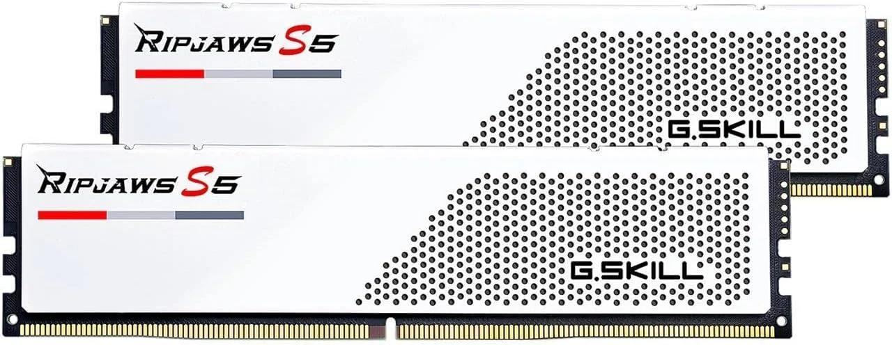 رم کامپیوتر دسکتاپ G.SKILL Ripjaws S5 Series (Intel XMP 3.0) DDR5 با ظرفیت 48 گیگابایت (2x24GB) سرعت 5200MT/s CL40-40-40-83 1.10V UDIMM - سفید مات (F5-5200J4040A24GX2-RS5W) رم کامپیوتر دسکتاپ G.SKILL Ripjaws S5 Series (Intel XMP 3.0) DDR5 با ظرفیت 48 گیگابایت (2x24GB) سرعت 5200MT/s CL40-40-40-83 1.10V UDIMM - سفید مات (F5-5200J4040A24GX2-RS5W)