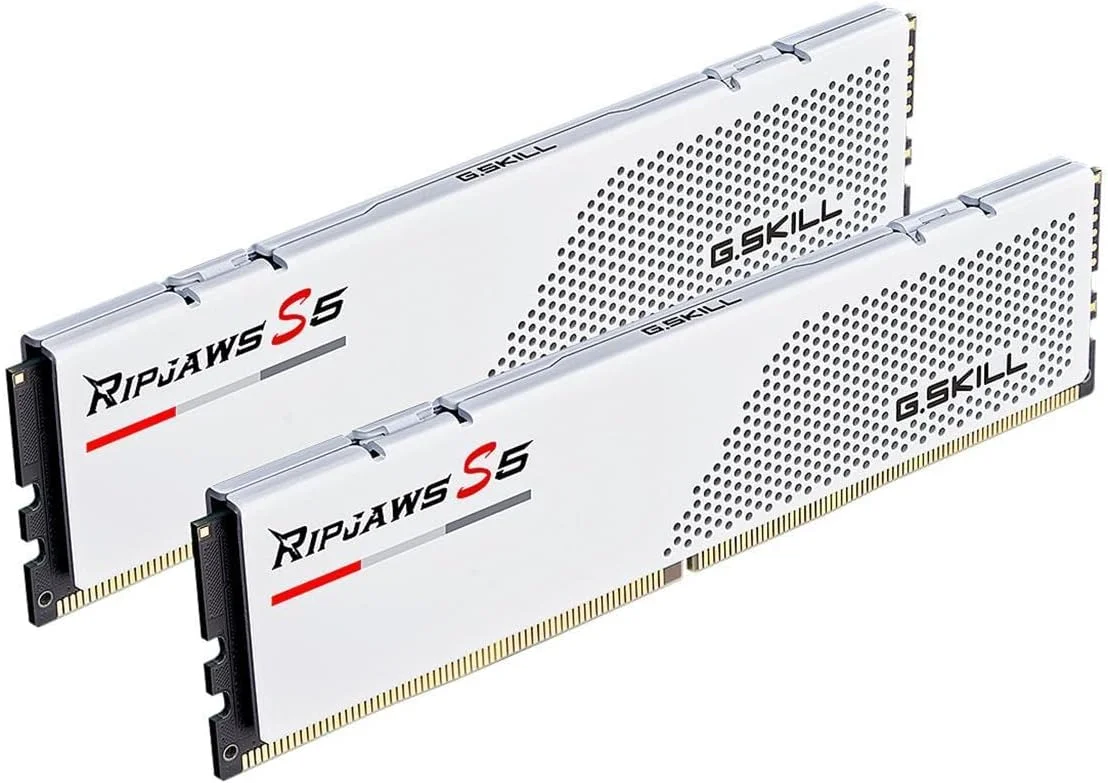 رم کامپیوتر دسکتاپ G.SKILL Ripjaws S5 Series (Intel XMP 3.0) DDR5 با ظرفیت 48 گیگابایت (2x24GB) سرعت 5200MT/s CL40-40-40-83 1.10V UDIMM - سفید مات (F5-5200J4040A24GX2-RS5W) - تصویر 2 رم کامپیوتر دسکتاپ G.SKILL Ripjaws S5 Series (Intel XMP 3.0) DDR5 با ظرفیت 48 گیگابایت (2x24GB) سرعت 5200MT/s CL40-40-40-83 1.10V UDIMM - سفید مات (F5-5200J4040A24GX2-RS5W) - تصویر 2