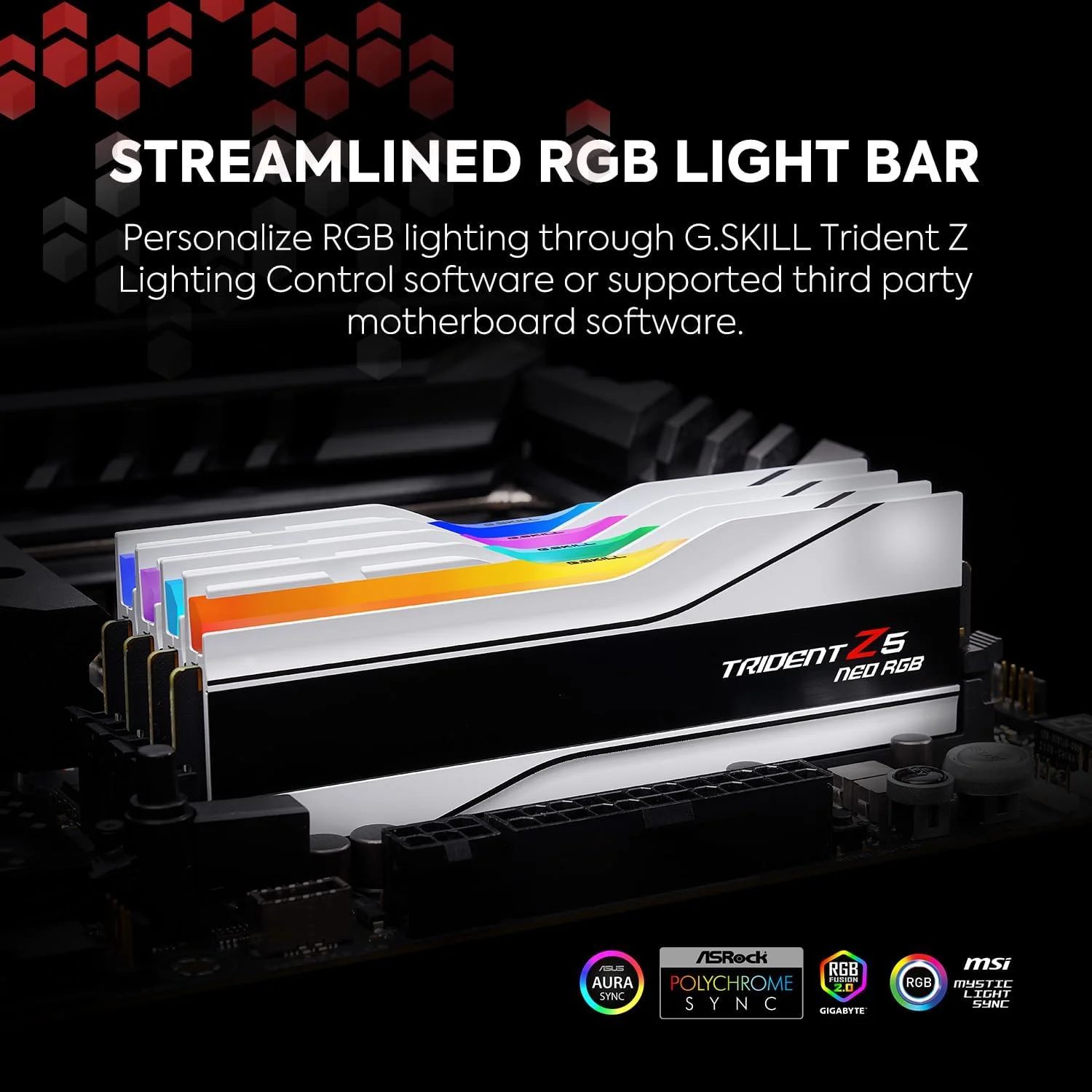 رم دسکتاپ G.SKILL Trident Z5 Neo RGB Series (AMD Expo) DDR5 با ظرفیت 32 گیگابایت (2x16GB) سرعت 6000MT/s CL28-36-36-96 1.40V مدل UDIMM - سفید مات (F5-6000J2836G16GX2-TZ5NRW) - تصویر 3 رم دسکتاپ G.SKILL Trident Z5 Neo RGB Series (AMD Expo) DDR5 با ظرفیت 32 گیگابایت (2x16GB) سرعت 6000MT/s CL28-36-36-96 1.40V مدل UDIMM - سفید مات (F5-6000J2836G16GX2-TZ5NRW) - تصویر 3