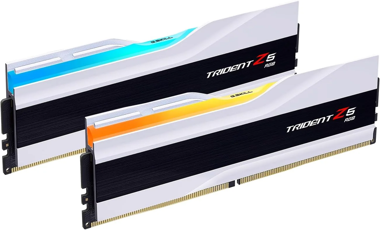 رم دسکتاپ جی.اسکیل Trident Z5 RGB Series DDR5 با نورپردازی RGB، ظرفیت 32 گیگابایت (2x16GB) سرعت 6400MT/s CL30-39-39-102 1.40V مدل U-DIMM - سفید مات (F5-6400J3039G16GX2-TZ5RW) رم دسکتاپ جی.اسکیل Trident Z5 RGB Series DDR5 با نورپردازی RGB، ظرفیت 32 گیگابایت (2x16GB) سرعت 6400MT/s CL30-39-39-102 1.40V مدل U-DIMM - سفید مات (F5-6400J3039G16GX2-TZ5RW)