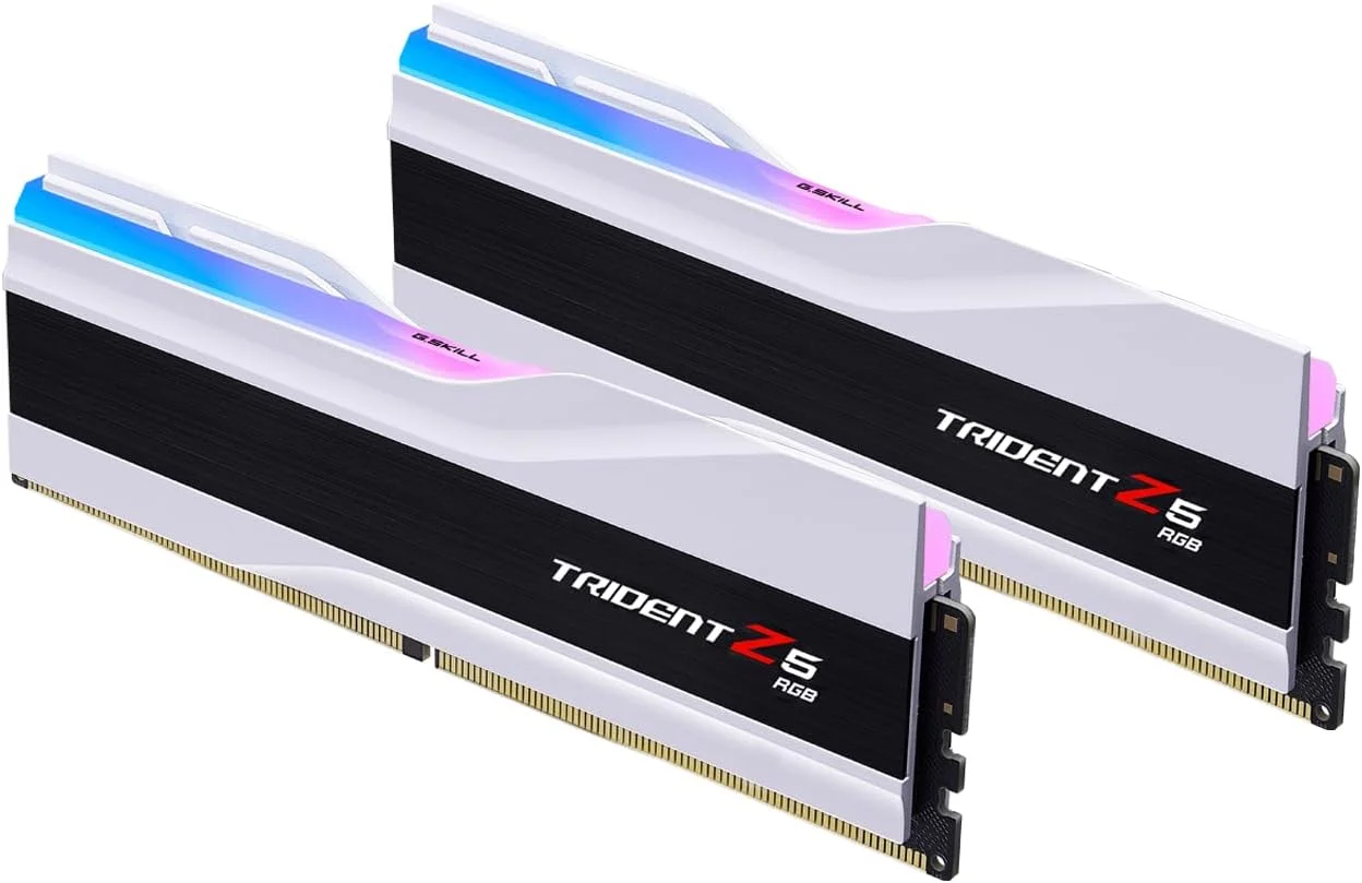 رم دسکتاپ جی.اسکیل Trident Z5 RGB سری DDR5 (Intel XMP 3.0) با ظرفیت 48 گیگابایت (2 عدد 24 گیگابایتی) سرعت 8400MT/s CL40-52-52-134 ولتاژ 1.40V مدل U-DIMM - سفید مات (F5-8400J4052G24GX2-TZ5RW)