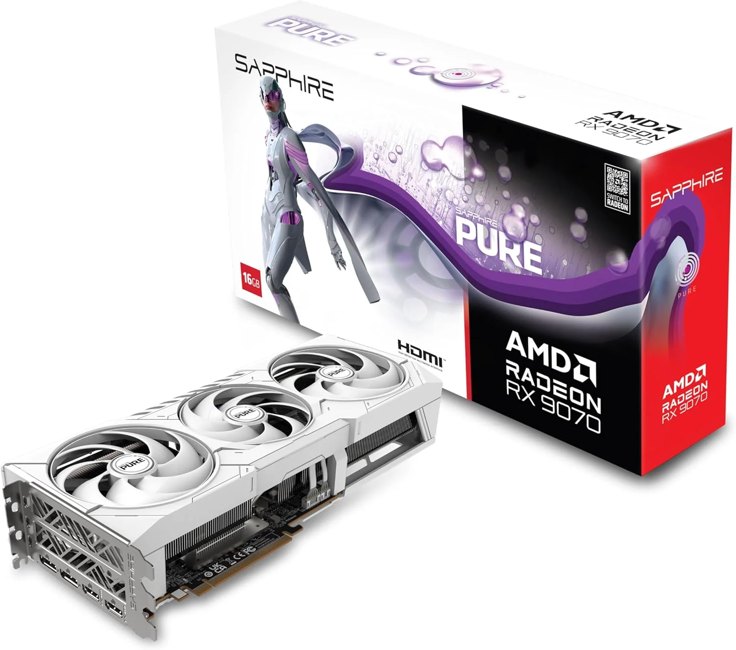کارت گرافیک گیمینگ سافایر PURE AMD RADEON™ RX 9070T OC با 16 گیگابایت GDDR6، AMD RDNA 4 کارت گرافیک گیمینگ سافایر PURE AMD RADEON™ RX 9070T OC با 16 گیگابایت GDDR6، AMD RDNA 4