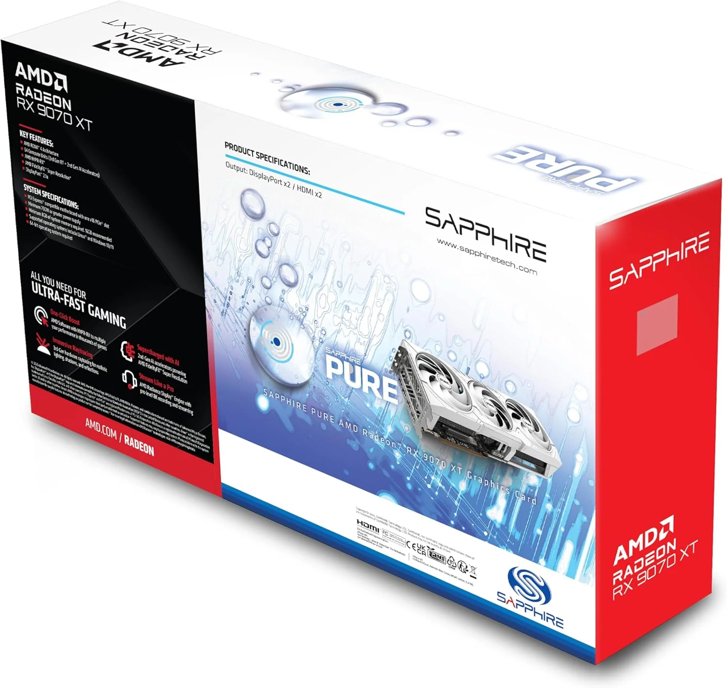 کارت گرافیک سافایر Pure AMD Radeon RX 9070 XT با 16 گیگابایت حافظه GDDR6 و FSR 4 - تصویر 2 کارت گرافیک سافایر Pure AMD Radeon RX 9070 XT با 16 گیگابایت حافظه GDDR6 و FSR 4 - تصویر 2