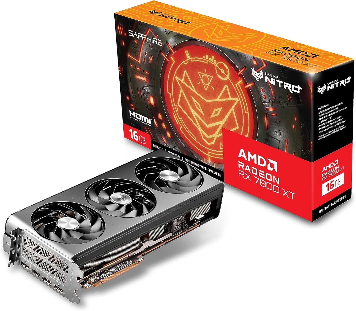 کارت گرافیک گیمینگ نیترو+ AMD Radeon RX 7800 XT Sapphire 11330-01-20G با 16 گیگابایت حافظه GDDR6، AMD RDNA 3 کارت گرافیک گیمینگ نیترو+ AMD Radeon RX 7800 XT Sapphire 11330-01-20G با 16 گیگابایت حافظه GDDR6، AMD RDNA 3