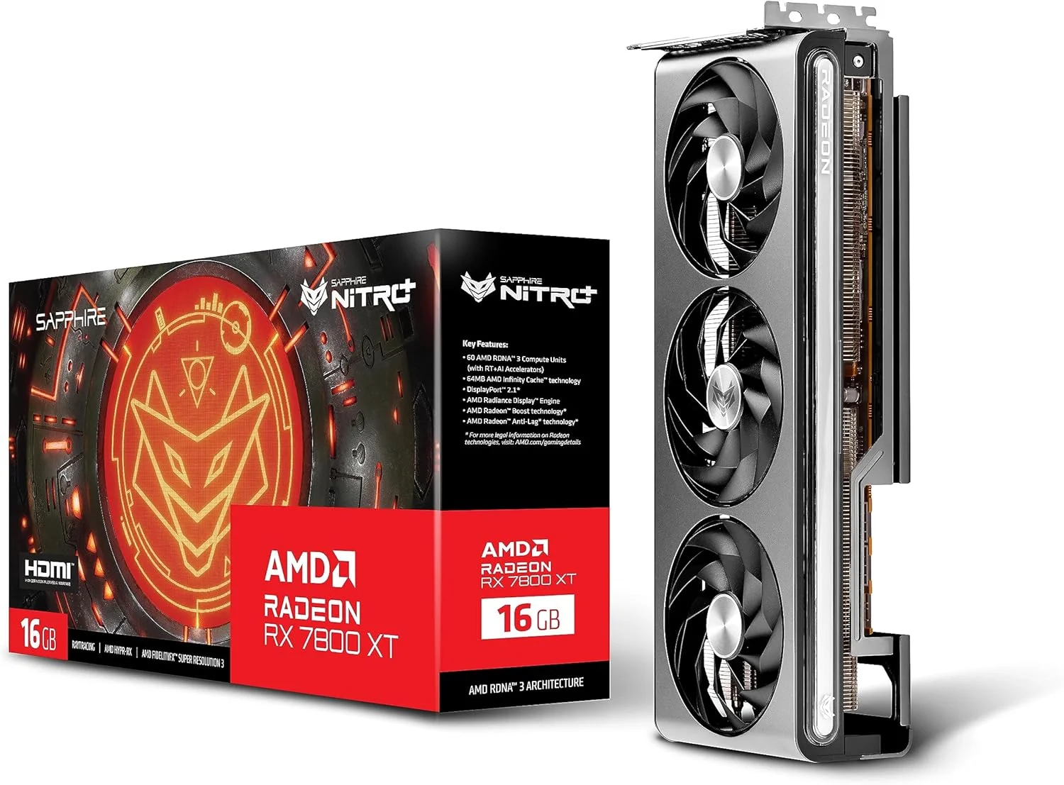کارت گرافیک گیمینگ نیترو+ AMD Radeon RX 7800 XT Sapphire 11330-01-20G با 16 گیگابایت حافظه GDDR6، AMD RDNA 3 - تصویر 3 کارت گرافیک گیمینگ نیترو+ AMD Radeon RX 7800 XT Sapphire 11330-01-20G با 16 گیگابایت حافظه GDDR6، AMD RDNA 3 - تصویر 3