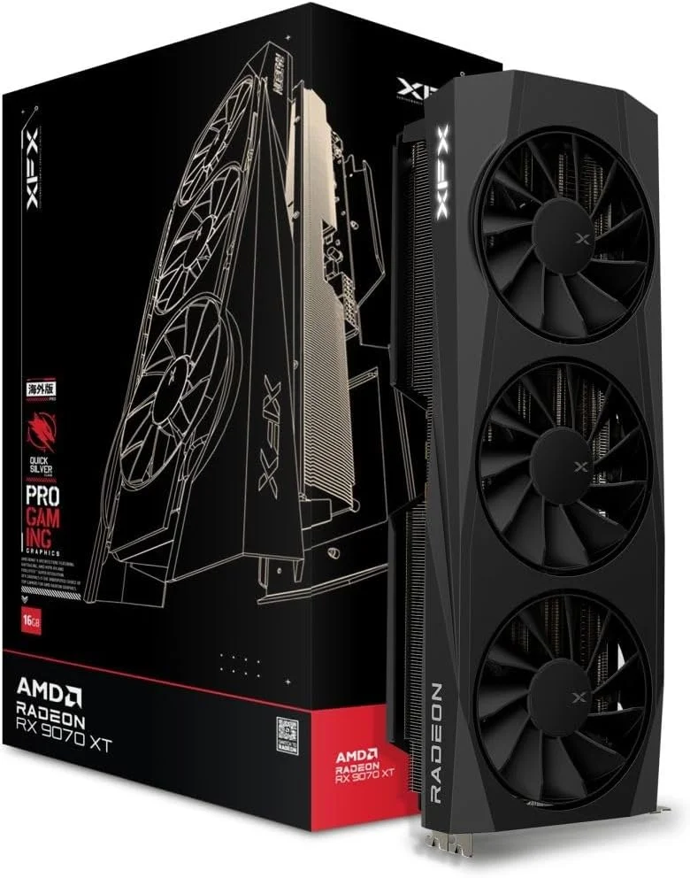 کارت گرافیک XFX Quicksilver AMD Radeon RX 9070XT Gaming Edition با 16 گیگابایت GDDR6 HDMI 3xDP، AMD RDNA 4 RX-97TQICKBA کارت گرافیک XFX Quicksilver AMD Radeon RX 9070XT Gaming Edition با 16 گیگابایت GDDR6 HDMI 3xDP، AMD RDNA 4 RX-97TQICKBA