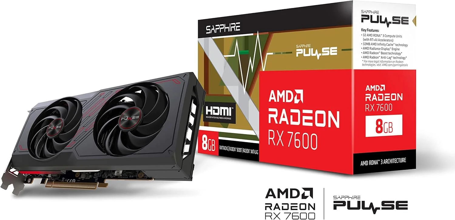 کارت گرافیک Sapphire Technologies Sapphire Pulse AMD Radeon RX 7600 Gaming با 8 گیگابایت حافظه GDDR6، خروجی HDMI و سه خروجی DP - تصویر 3 کارت گرافیک Sapphire Technologies Sapphire Pulse AMD Radeon RX 7600 Gaming با 8 گیگابایت حافظه GDDR6، خروجی HDMI و سه خروجی DP - تصویر 3