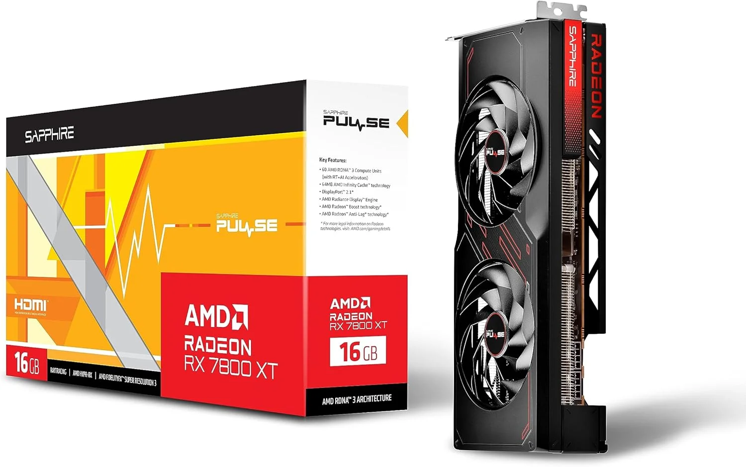 کارت گرافیک گیمینگ Sapphire 11330-02-20G Pulse AMD Radeon RX 7800 XT با 16 گیگابایت GDDR6، AMD RDNA 3 - تصویر 3 کارت گرافیک گیمینگ Sapphire 11330-02-20G Pulse AMD Radeon RX 7800 XT با 16 گیگابایت GDDR6، AMD RDNA 3 - تصویر 3