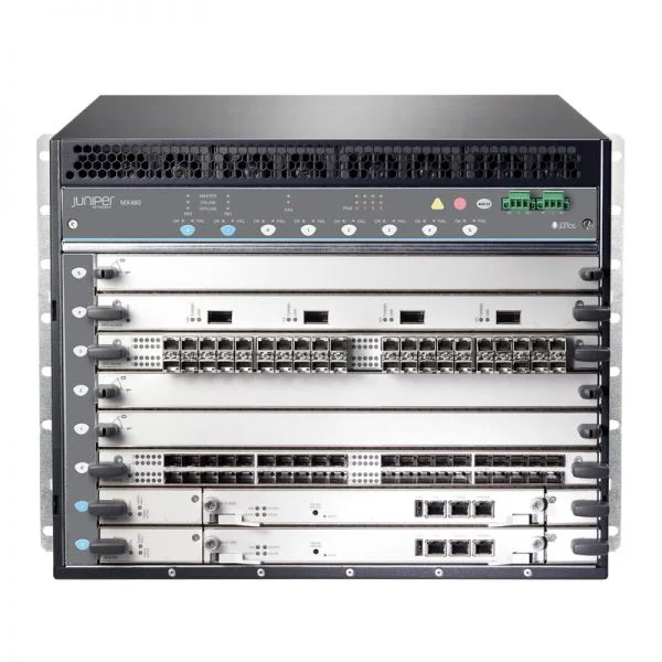 Juniper MX480 روتر، شاسی پریمیوم/صفحه میانی/RE افزونه/SCB-E افزونه