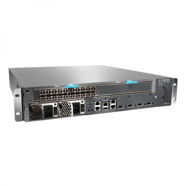 شاسی MX5BASE-T جونیپر سری MX، پشتیبانی از زمان‌بندی/ منبع تغذیه دوگانه/ MIC-3D-20GE-SFP