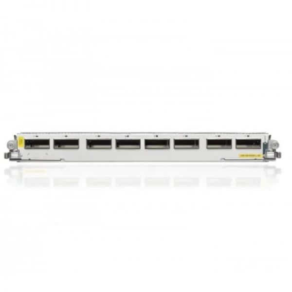کارت خط سیسکو سری ASR 9000 مدل A9K-8X100GE-TR، دارای 8 پورت 100GE QSFP28 / چیپست Trident3 / بدون فن و منبع تغذیه