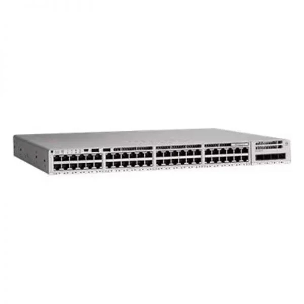 سوئیچ سیسکو Catalyst 9200L مدل C9200L-48PL-4X-A، دارای 48 پورت PoE+ و 4 پورت 10G NW Adv