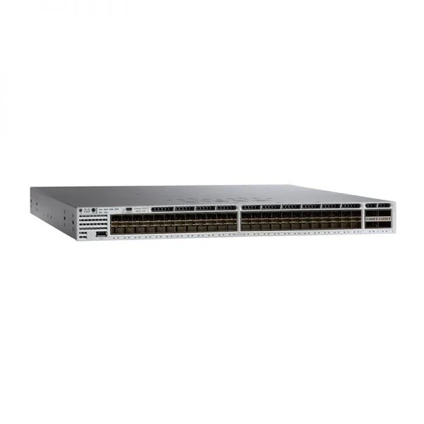 سوییچ سیسکو Catalyst 3850 مدل WS-C3850-48XS-F-S، دارای 48 پورت 10G SFP+/4 پورت 40G QSFP/منبع تغذیه 750WAC