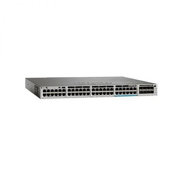 سوییچ سیسکو Catalyst 3850 مدل WS-C3850-12X48UW-S با 12 پورت 10G/36 پورت 1G UPoE، منبع تغذیه 1100W و 1 اسلات ماژول