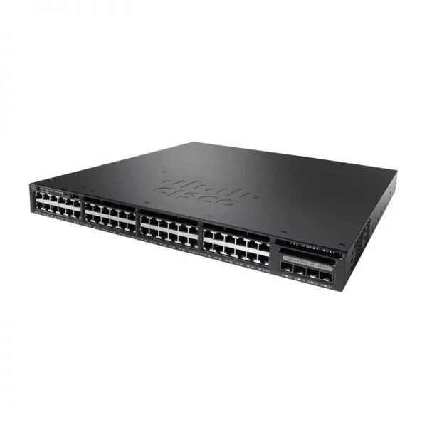 سوییچ سیسکو کاتالیست 3650 مدل WS-C3650-48TD-S، دارای 48 پورت گیگ اترنت و 2 پورت SFP+ 10GE، لایه 3، IP Base