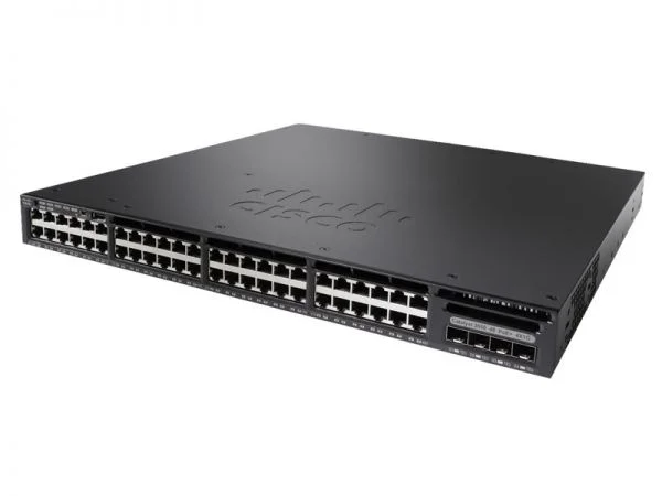 سوییچ سیسکو Catalyst 3650 مدل WS-C3650-48FWS-S، دارای 48 پورت 1G PoE و 4 پورت آپلینک 1G و 5 لایسنس AP