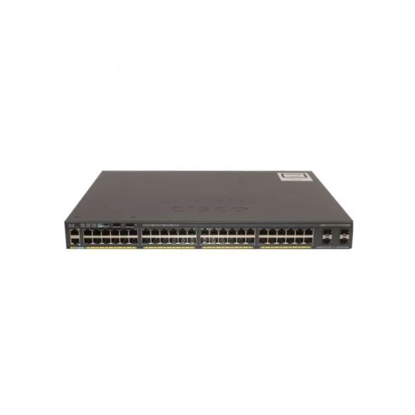 WS-C2960X-48LPS-L، سوئیچ سیسکو کاتالیست 2960-X، دارای 48 پورت گیگابیتی PoE/370W/4x1G SFP