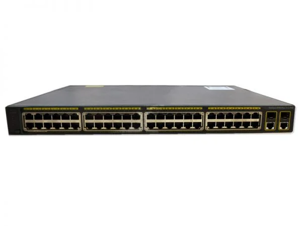 WS-C2960+48PST-L، سوئیچ سیسکو Catalyst 2960 Plus، دارای 48 پورت 10/100 PoE و 2 پورت 1000BT و 2 پورت SFP