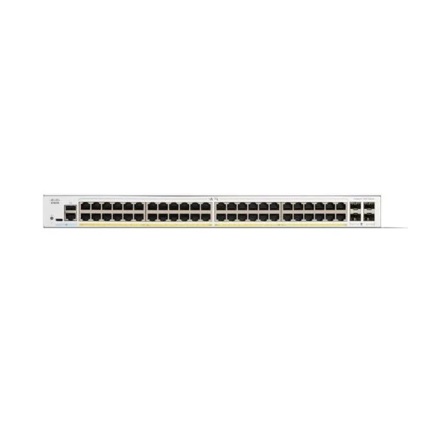 سوئیچ سیسکو کاتالیست 1300 مدل C1300-48T-4X، دارای 48 پورت GE RJ45 و 4 پورت 10GE SFP+، قابل نصب در رک