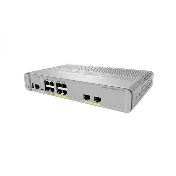 سوئیچ سیسکو کاتالیست WS-C3560CX-8PT-S، دارای 8 پورت PoE+ / آپلینک های 1G / IP Base