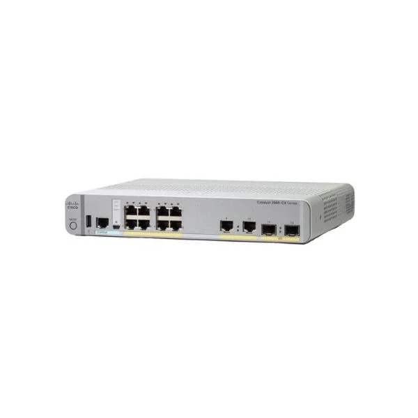سوییچ سیسکو کاتالیست 2960-CX مدل WS-C2960CX-8TC-L، دارای 8 پورت GE / 2 پورت آپلینک SFP / LAN Base