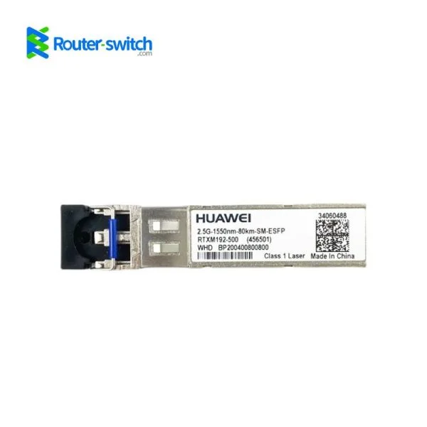 فرستنده و گیرنده نوری Huawei SFP+ مدل OSX070007، با سرعت 9.95 تا 11.1 گیگابیت بر ثانیه، طول موج 1591 نانومتر و برد 70 کیلومتر