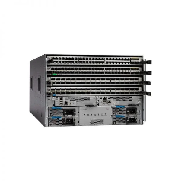 شاسی سوئیچ سیسکو Nexus 9504 مدل N9K-C9504-B3-S، شامل 1 ماژول سوپروایزر، 3 منبع تغذیه و 4 ماژول Fabric