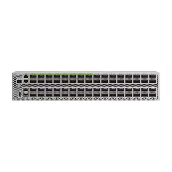 سوییچ سیسکو نکسوس 9300 مدل N9K-C9364D-GX2A، دارای 64 پورت 400G QSFP-DD و 2 پورت 10G SFP+