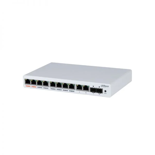 سوئیچ مدیریت شده 12 پورت داهوا PFS4212-8GT-96، 8 پورت PoE / 12 گیگابیت / رومیزی
