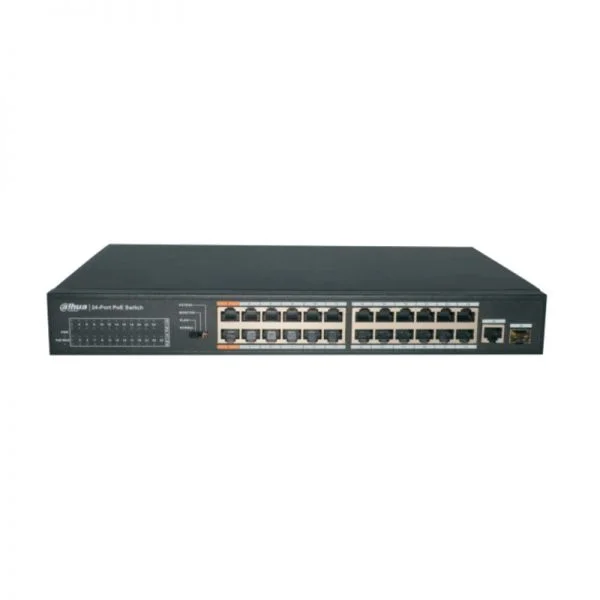 سوئیچ داهوا PFS3125-24ET-190، 24 پورت FE PoE+/1 پورت GE کامبو PoE+