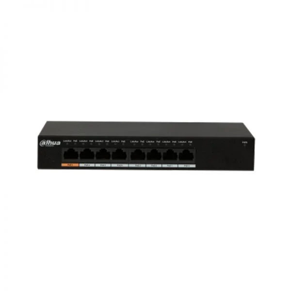 سوئیچ داهوا PFS3008-8GT-96، 8 پورت گیگابیت RJ45/PoE/بدنه فلزی