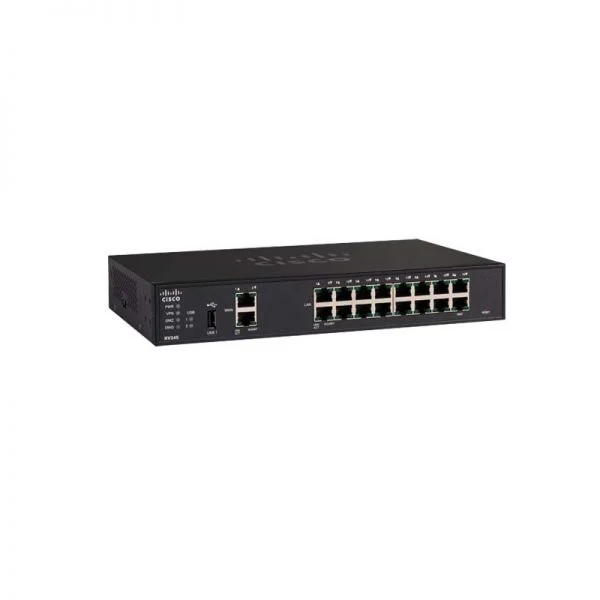 روتر VPN دوگانه WAN گیگابیت سیسکو RV345-K9-AU، توان عملیاتی VPN 900Mbps، 16 پورت LAN، دوگانه WAN