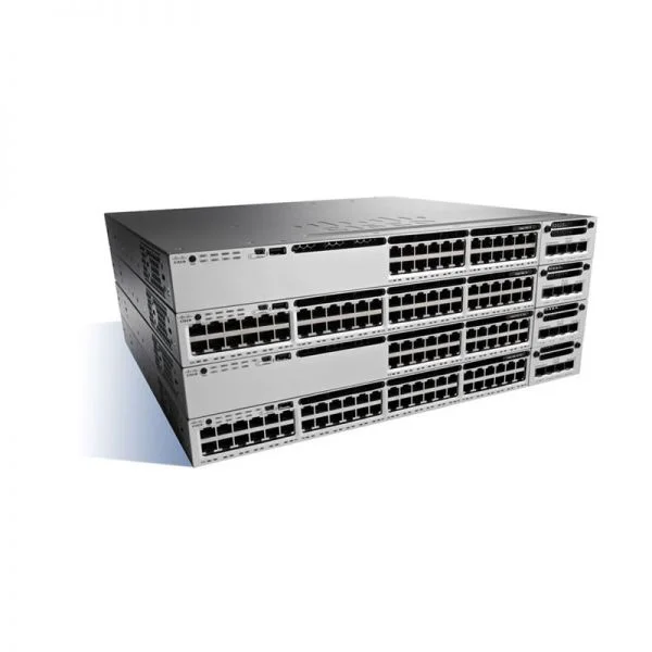 سوئیچ سیسکو WS-C3850-48XS-F-E، کاتالیست 3850، 48x10G SFP+/4x40G QSFP/750W AC