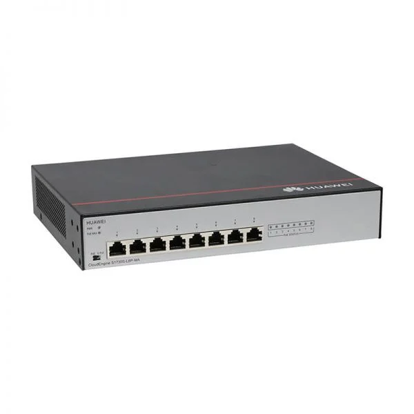 سوئیچ هواوی سری S1700، مدل S1730S-L8P-MA، 8 پورت PoE گیگابیتی اترنت / 2 اسلات SFP گیگابیتی / طراحی بدون فن