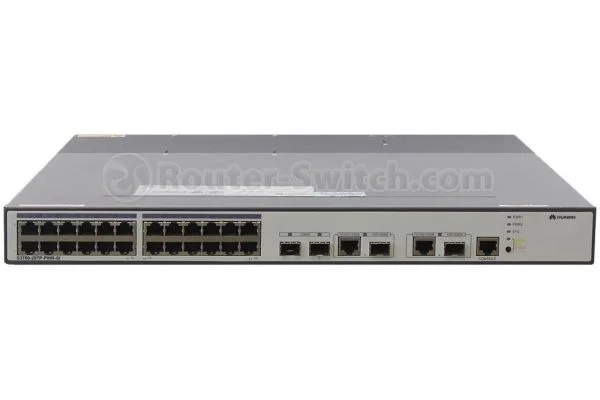سوئیچ هواوی S3700-28TP-PWR-SI، 24 پورت PoE+ 10/100، 2 پورت SFP گیگابیت، منبع تغذیه 500 وات AC