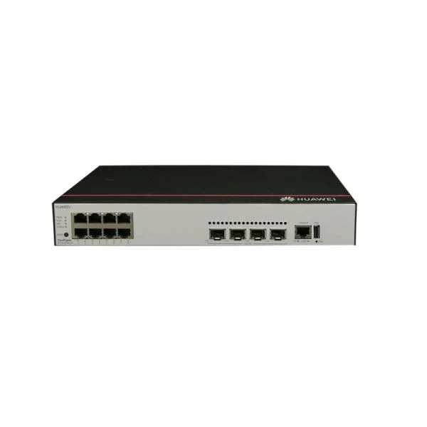 سوئیچ هواوی S5735-L8T4X-IA1، دارای 8 پورت RJ45 گیگابیت اترنت و 4 پورت SFP+ 10 گیگابیت، با منبع تغذیه AC