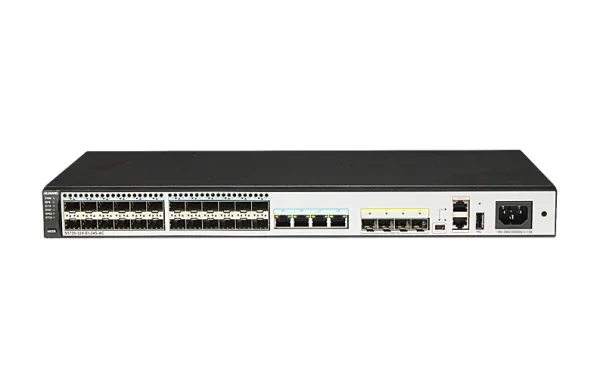 سوئیچ هواوی سری S5720 مدل S5720-32X-EI-24S-DC، 24 پورت گیگ SFP / 4 پورت GE / 4 پورت 10GE SFP+ / ورودی DC -48 ولت