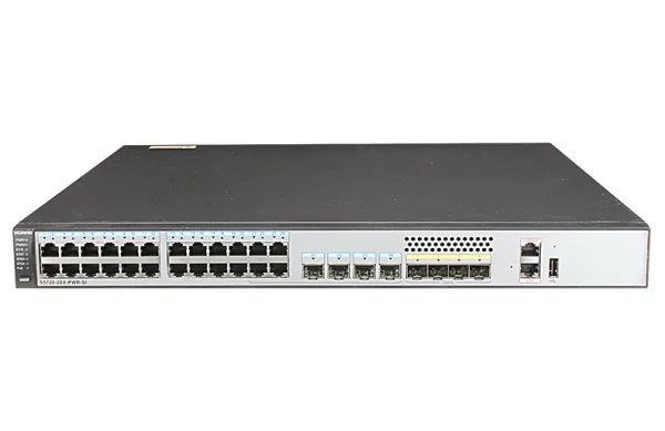 سوییچ هواوی S5720-28X-PWR-SI-DC، 24 پورت GE PoE+/4 پورت 10GE SFP+/650W DC