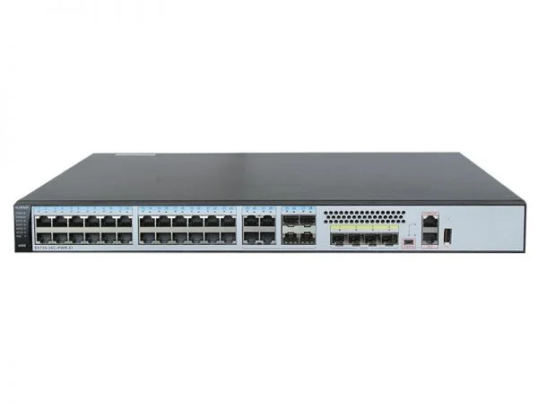 Huawei S5720-36C-PWR-EI-AC، سوئیچ هواوی S5720، 28 پورت GE PoE+/4 پورت 10GE SFP/منبع تغذیه 500 وات AC