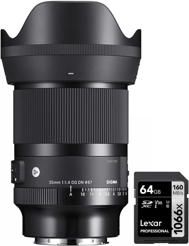 لنز سیگما 35mm F1.4 DG DN Art سونی E-Mount به همراه کارت حافظه 64 گیگابایت لنز سیگما 35mm F1.4 DG DN Art سونی E-Mount به همراه کارت حافظه 64 گیگابایت