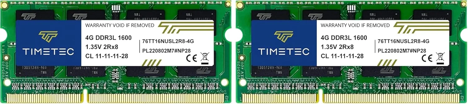 رم لپ تاپ 8 گیگابایت (2x4 گیگ) کینگستون DDR3L 1600MHz