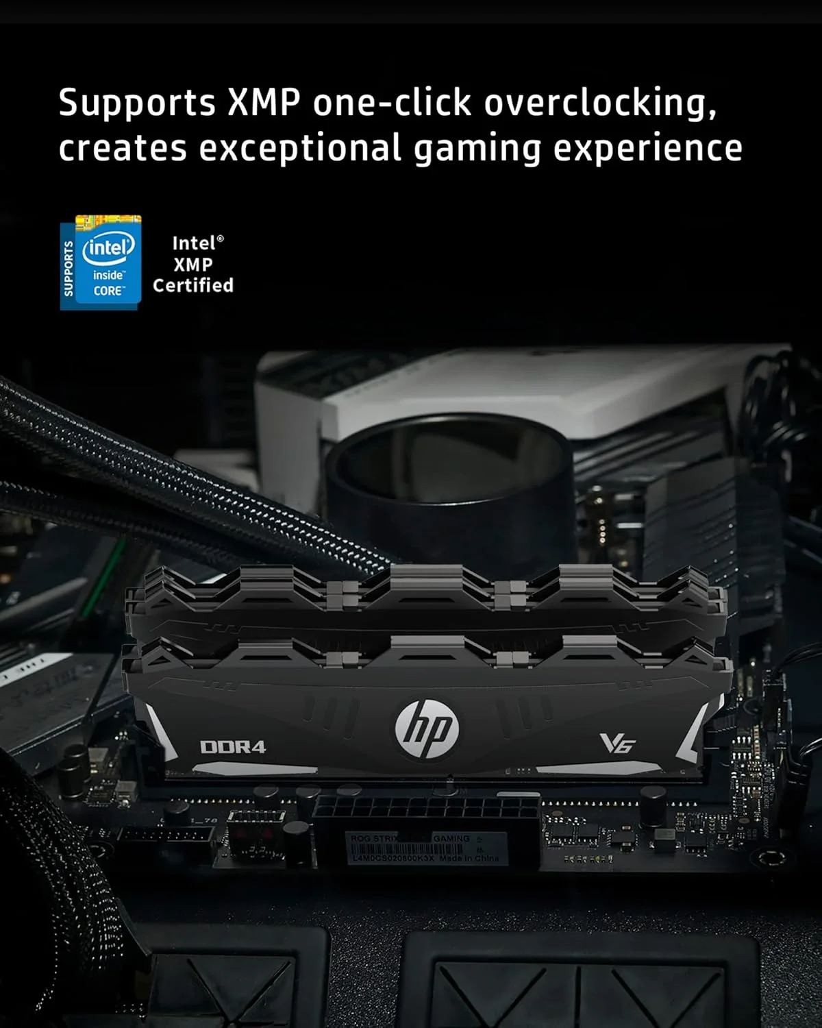 رم کامپیوتر HP V6 کیت 16 گیگابایت (2x8 گیگ) DDR4 3600MHz CL16 مشکی - تصویر 2 رم کامپیوتر HP V6 کیت 16 گیگابایت (2x8 گیگ) DDR4 3600MHz CL16 مشکی - تصویر 2