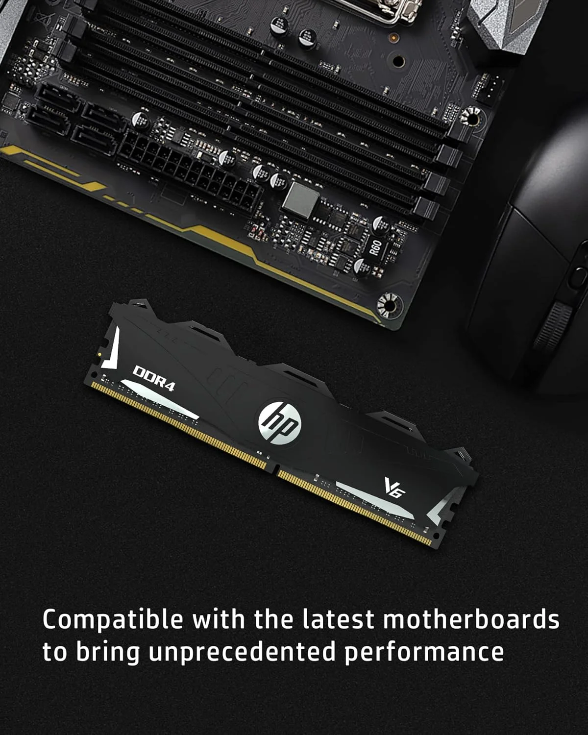 رم کامپیوتر HP V6 کیت 16 گیگابایت (2x8 گیگ) DDR4 3600MHz CL16 مشکی - تصویر 3 رم کامپیوتر HP V6 کیت 16 گیگابایت (2x8 گیگ) DDR4 3600MHz CL16 مشکی - تصویر 3