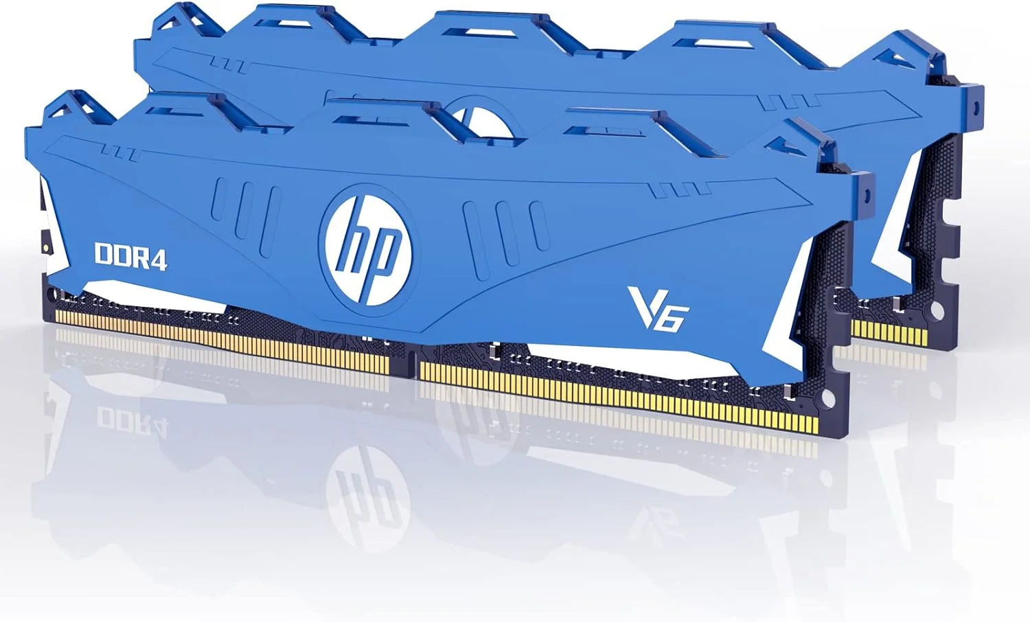 رم دسکتاپ HP V6 کیت 16 گیگابایتی (2x8 گیگابایت) DDR4 3000MHz CL16 آبی