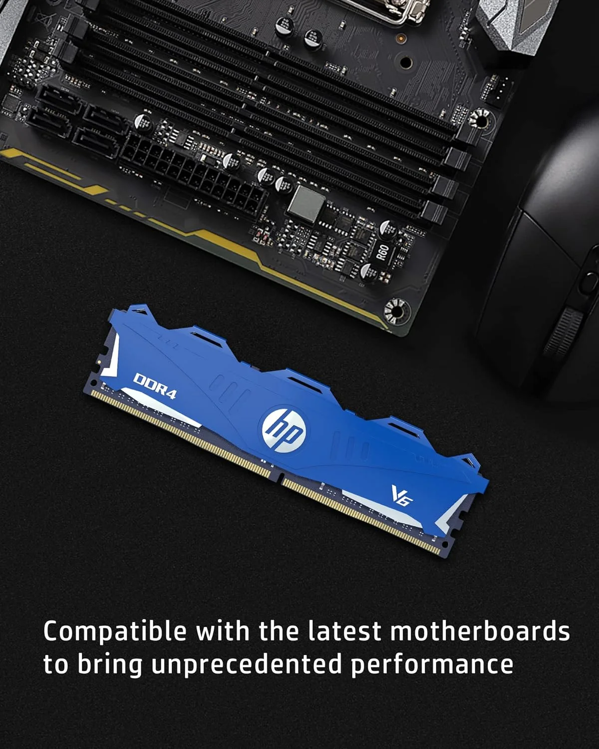 رم دسکتاپ HP V6 کیت 16 گیگابایتی (2x8 گیگابایت) DDR4 3000MHz CL16 آبی - تصویر 3 رم دسکتاپ HP V6 کیت 16 گیگابایتی (2x8 گیگابایت) DDR4 3000MHz CL16 آبی - تصویر 3