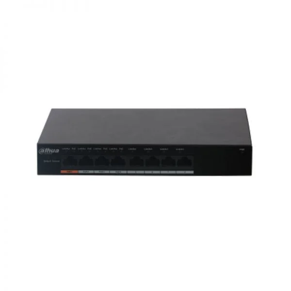 سوئیچ شبکه 8 پورت داهوا PFS3008-8ET-60 با 4 پورت PoE و توان 60 وات