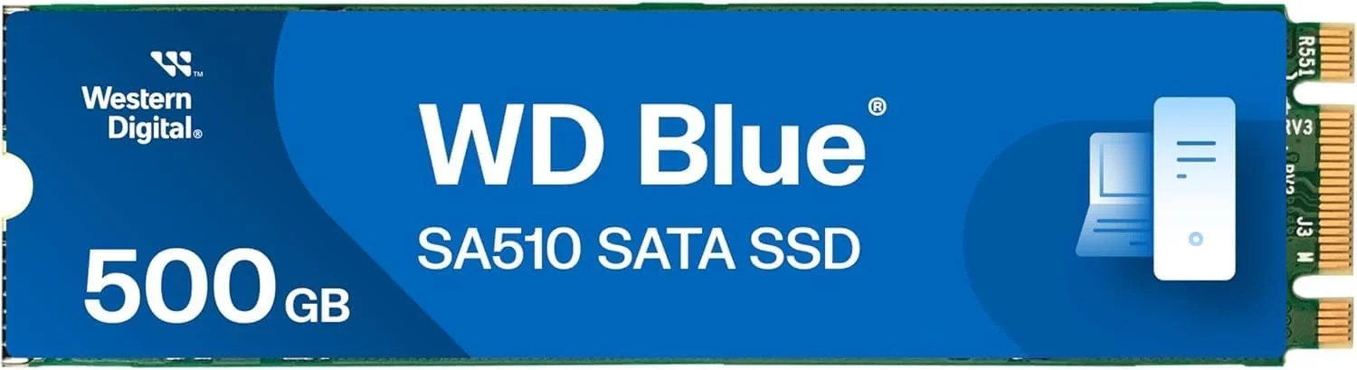 ويسترن ديجيتال 500GB WD بلو SA510 ساتا قرص صلب داخلي SSD - ساتا III 6 جيجابت/ثانية، M.2 2280، حتى 560 ميجابايت/ثانية - WDS500G3B0B